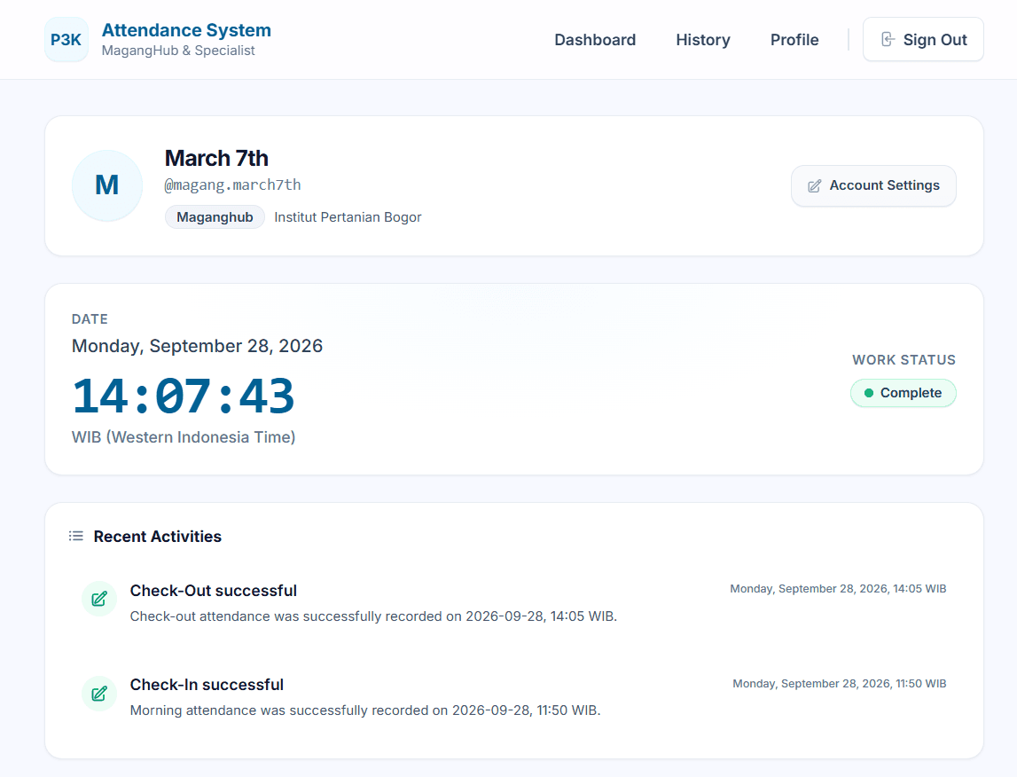 Attendance Management System interface preview